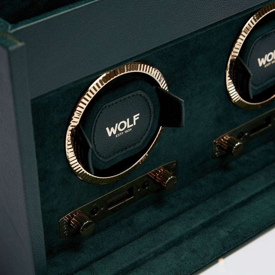 Watch winder met lade British Racing 2 horloges Wolf 1834 - Horlogerieshop.nl