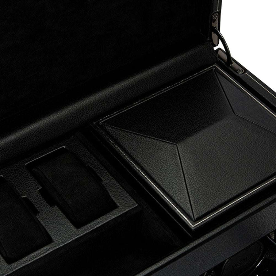 Watch winder met lade British Racing 2 horloges Wolf 1834 - Horlogerieshop.nl