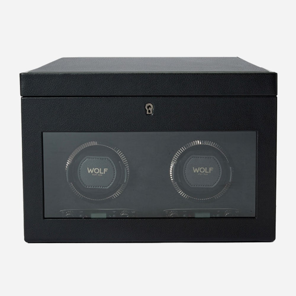 Watch winder met lade British Racing 2 horloges Wolf 1834 - Horlogerieshop.nl