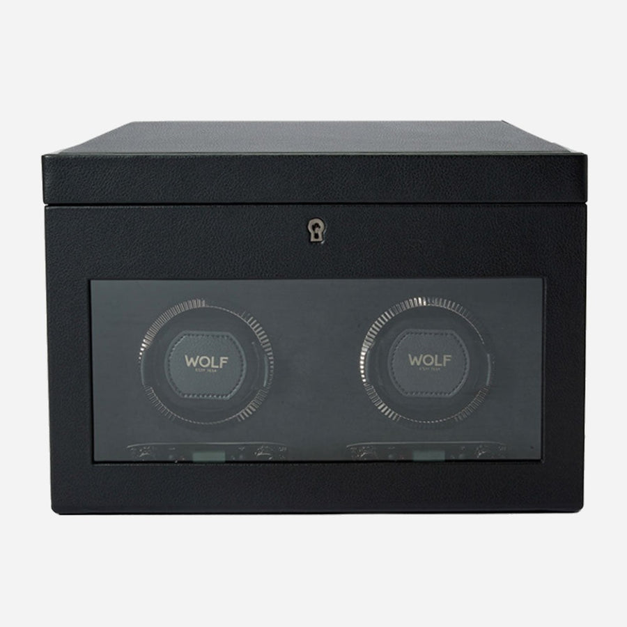 Watch winder met lade British Racing 2 horloges Wolf 1834 - Horlogerieshop.nl