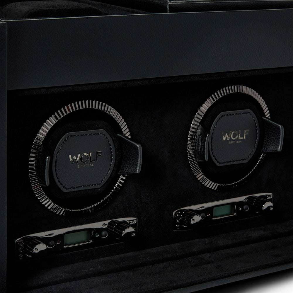 Watch winder met lade British Racing 3 horloges Wolf 1834 - Horlogerieshop.nl