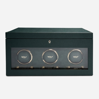 Watch winder met lade British Racing 3 horloges Wolf 1834 - Horlogerieshop.nl
