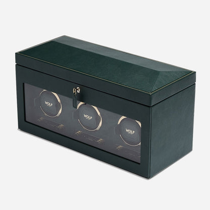 Watch winder met lade British Racing 3 horloges Wolf 1834 - Horlogerieshop.nl