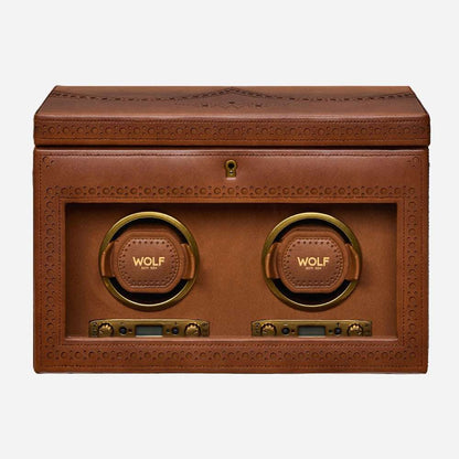 Watch winder met lade Brogue 2 Horloges Wolf 1834 - Horlogerieshop.nl