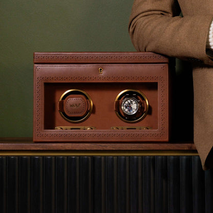 Watch winder met lade Brogue 2 Horloges Wolf 1834 - Horlogerieshop.nl