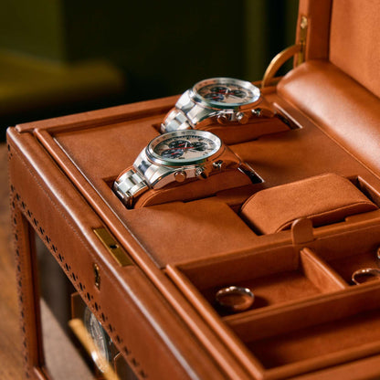 Watch winder met lade Brogue 2 Horloges Wolf 1834 - Horlogerieshop.nl