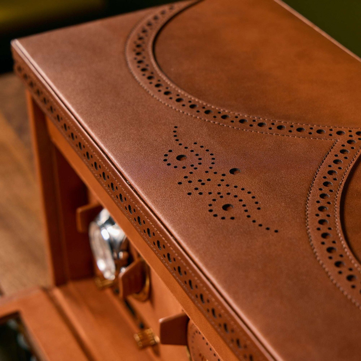 Watch winder met lade Brogue 3 Horloges Wolf 1834 - Horlogerieshop.nl