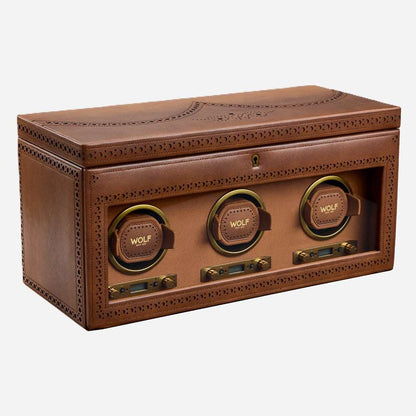 Watch winder met lade Brogue 3 Horloges Wolf 1834 - Horlogerieshop.nl