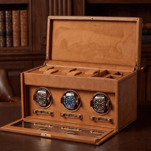 Watch winder met lade Brogue 3 Horloges Wolf 1834
