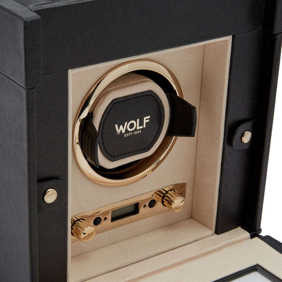 Watch winder met sierradenopslag Palermo 1 horloge Wolf 1834 - Horlogerieshop.nl