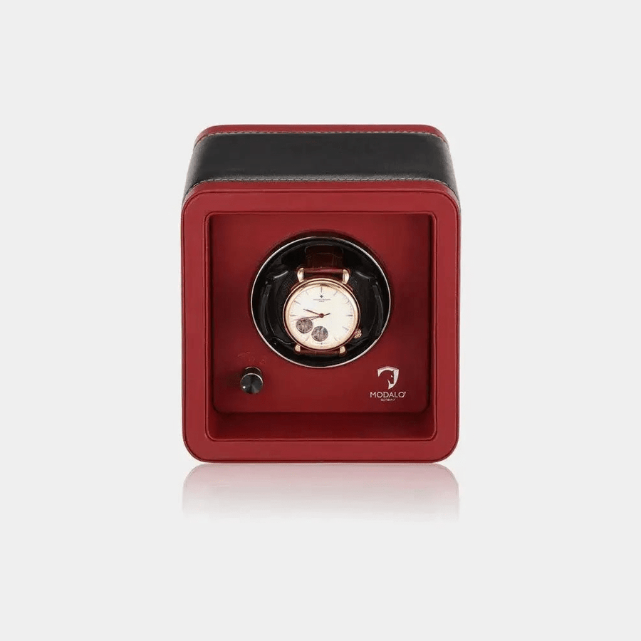 Watch winder Rood/Zwart 1 Horloge Modalo - Watch Winder - Horlogerieshop.nl