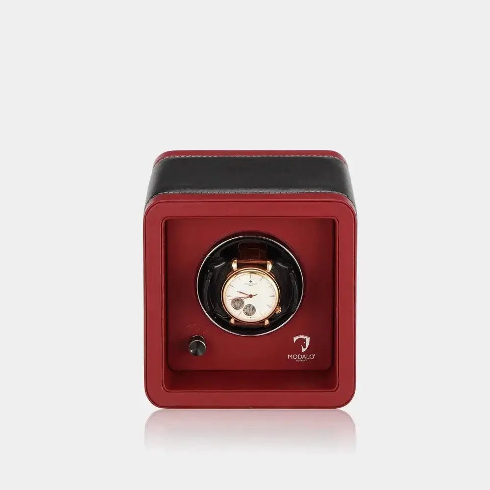 Watch winder Rood/Zwart 1 Horloge Modalo - Watch Winder - Horlogerieshop.nl