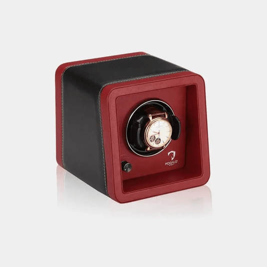 Watch winder Rood/Zwart 1 Horloge Modalo - Watch Winder - Horlogerieshop.nl