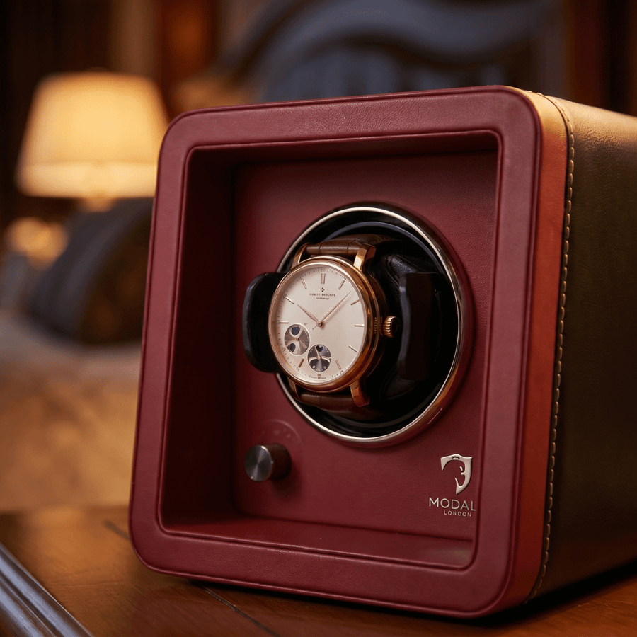 Modalo SATURN watch winder Rood/Zwart detail