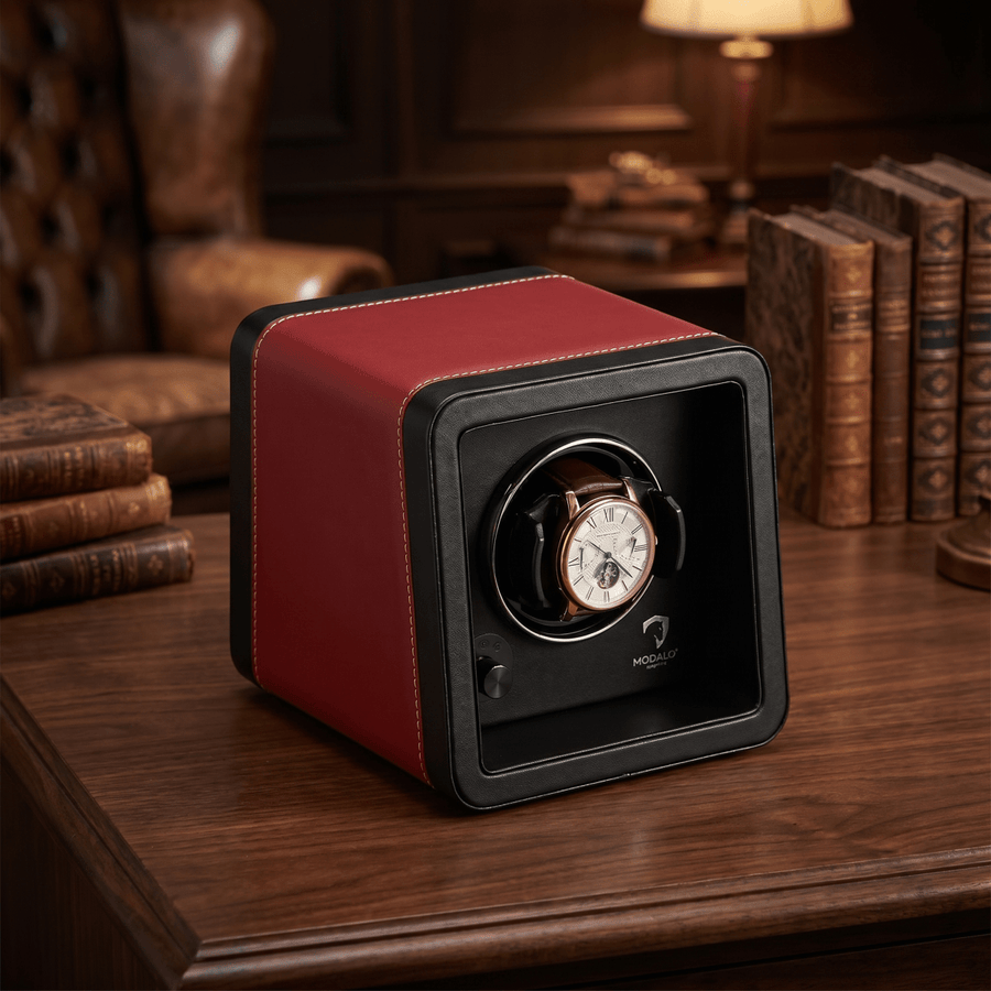 Modalo SATURN watch winder Zwart/Rood lifestyle