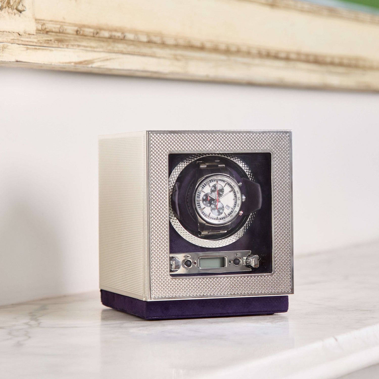 Watch winder Silver 1 Horloge Wolf 1834 - Horlogerieshop.nl