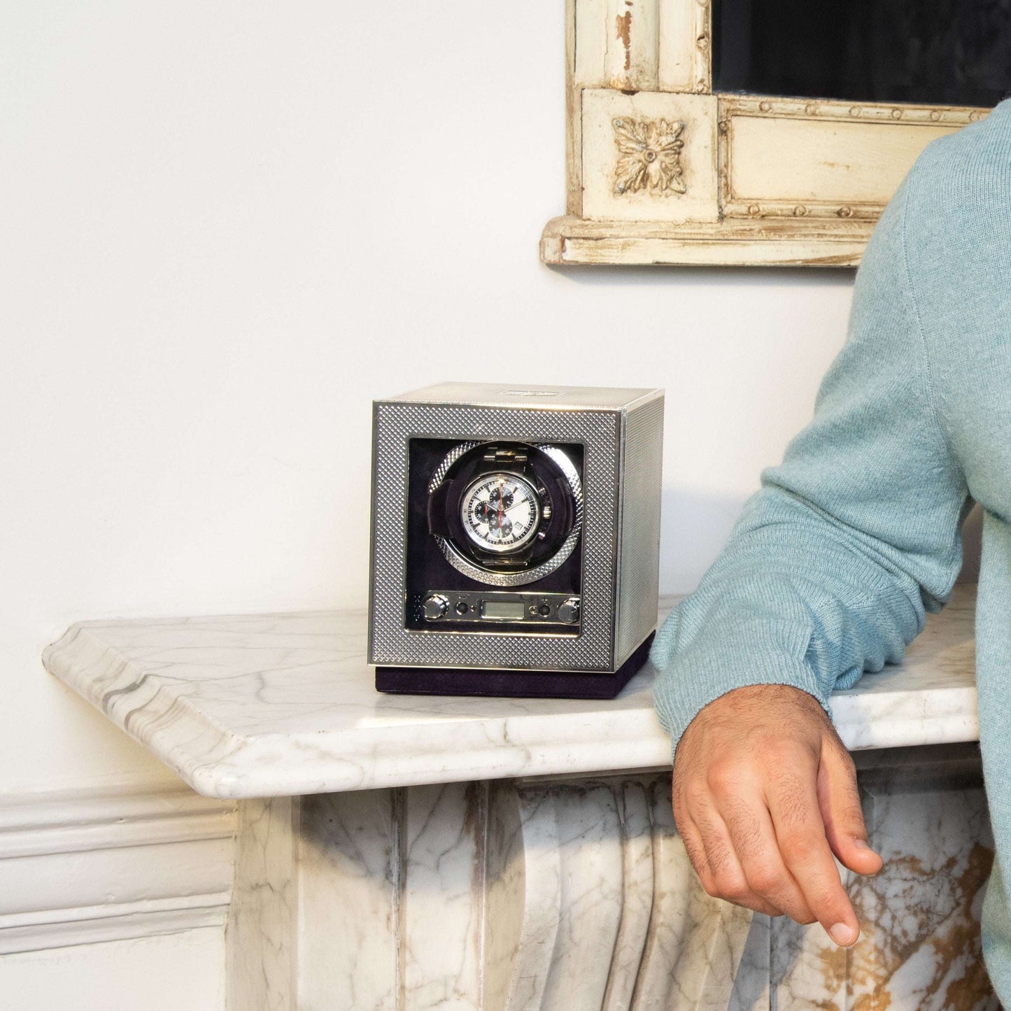 Watch winder Silver 1 Horloge Wolf 1834 - Horlogerieshop.nl