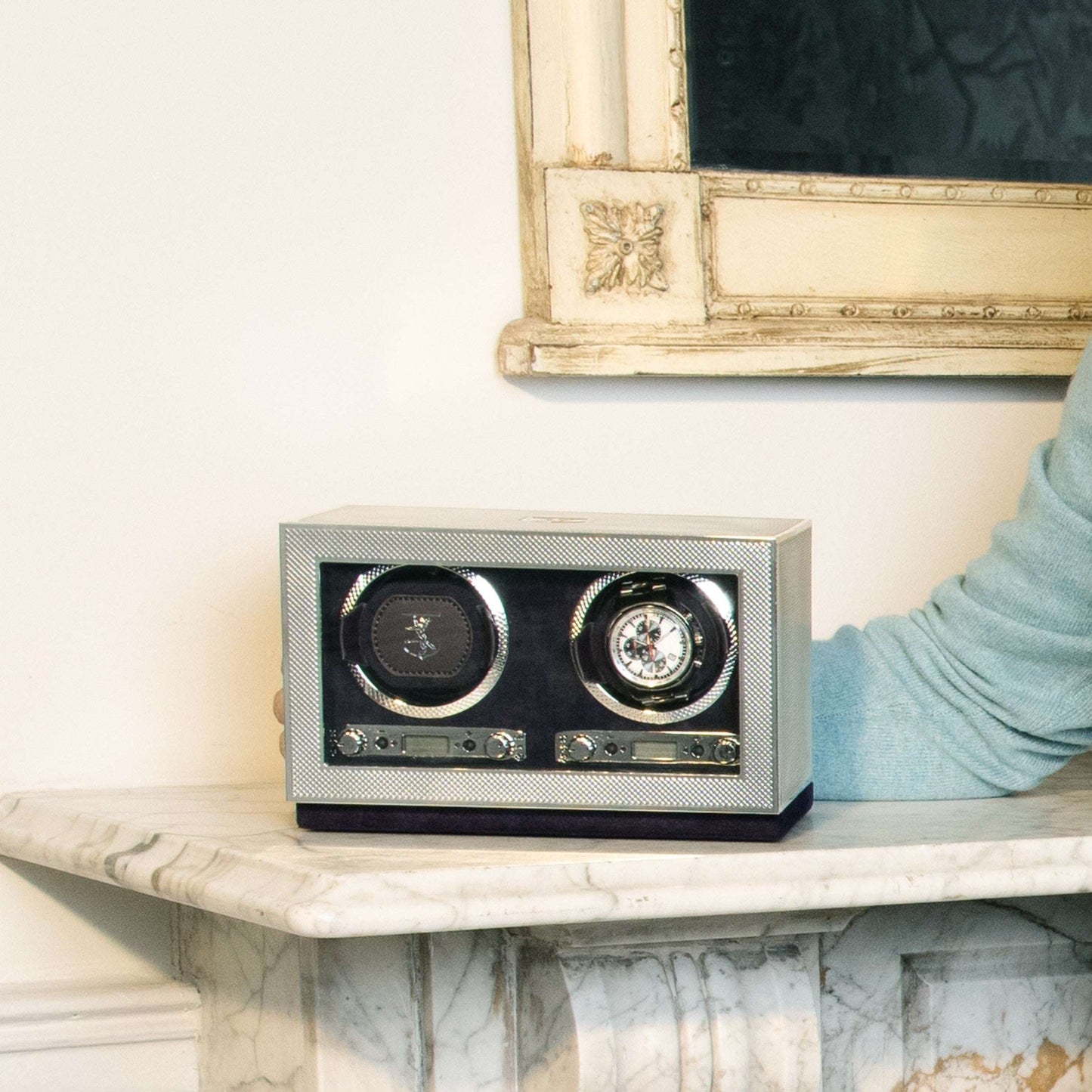 Watch winder Silver 2 Horloges Wolf 1834 - Horlogerieshop.nl