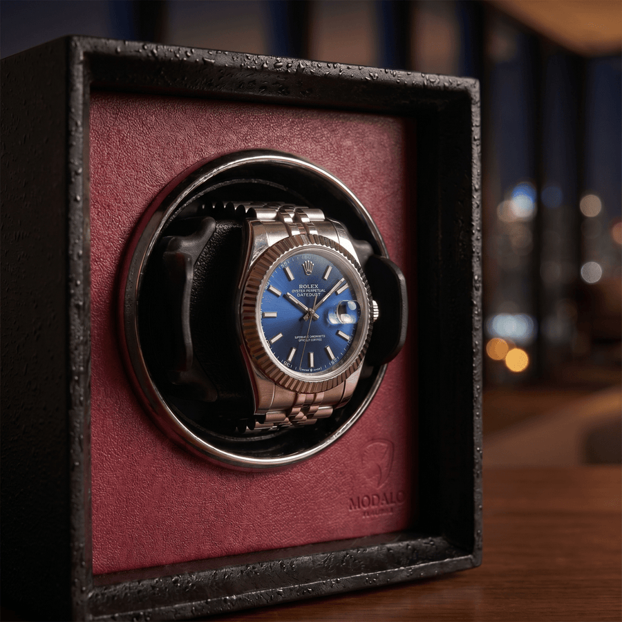Modalo TWIST watch winder Bordeaux rood detail