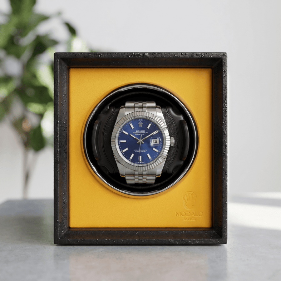 Modalo TWIST watch winder Geel detail