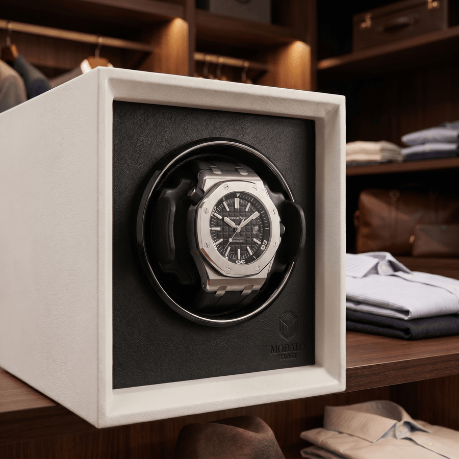 Modalo TWIST watch winder Wit/zwart detail