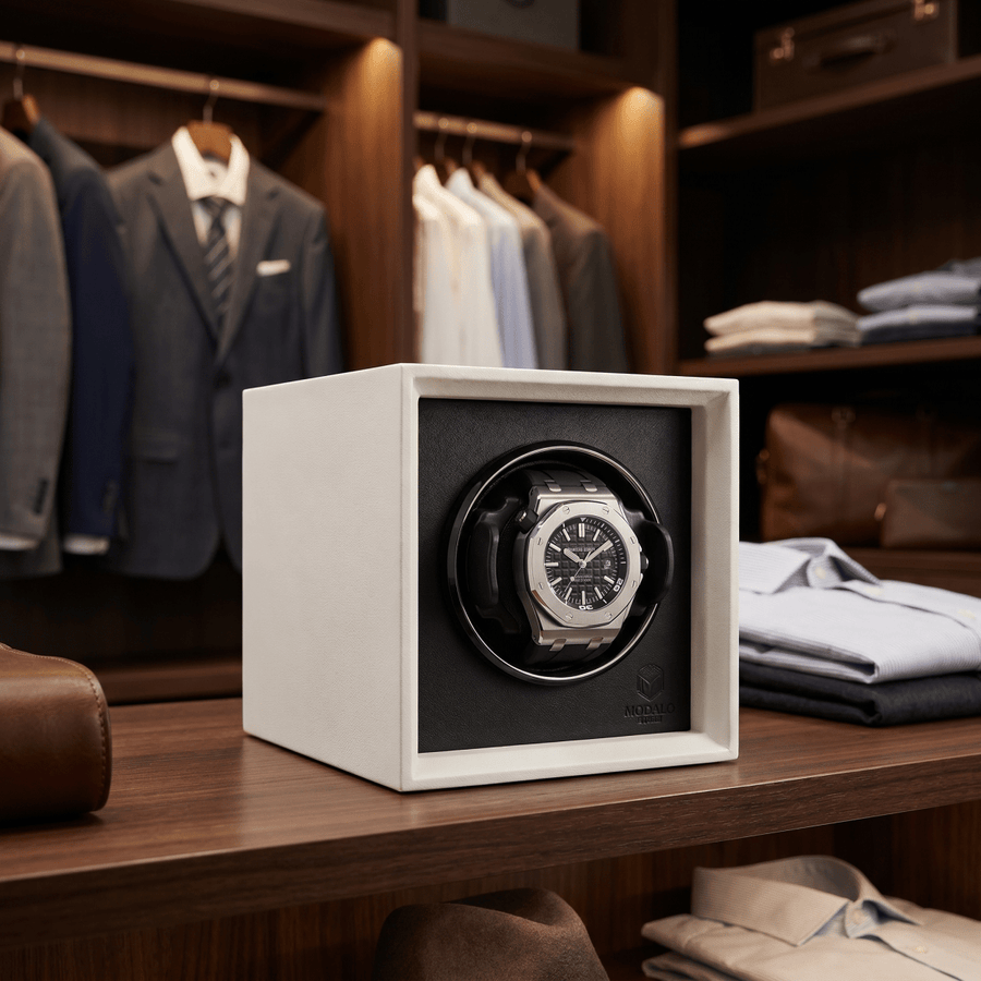 Modalo TWIST watch winder Wit/zwart lifestyle
