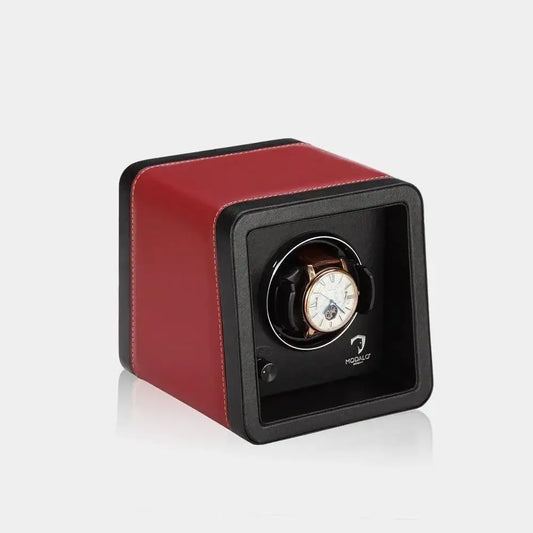 Watch winder Zwart/Rood 1 Horloge Modalo - Watch Winder - Horlogerieshop.nl